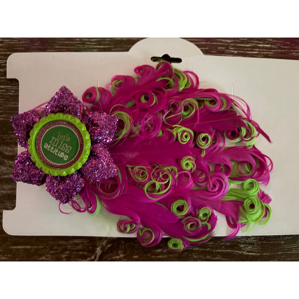 Little Miss Attitude Curly Feather Hair Clip